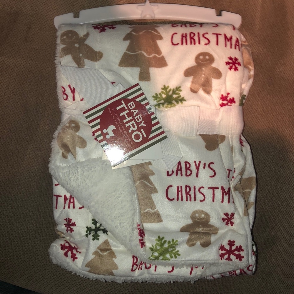 Baby’s first Christmas throw blanket